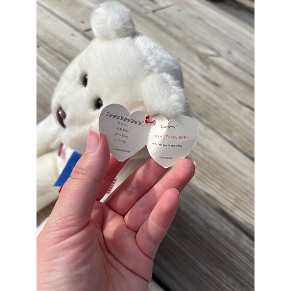 Ty‎ Beanie Babies Collection Liberty Bear Patriotic USA Flag Red White - Picture 7 of 8